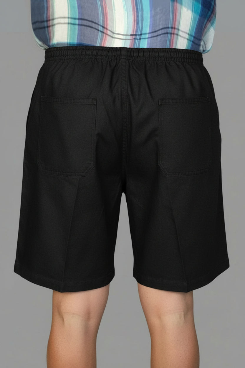 Men's Elastic Waist Shorts BLACK