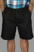 Men's Elastic Waist Shorts BLACK