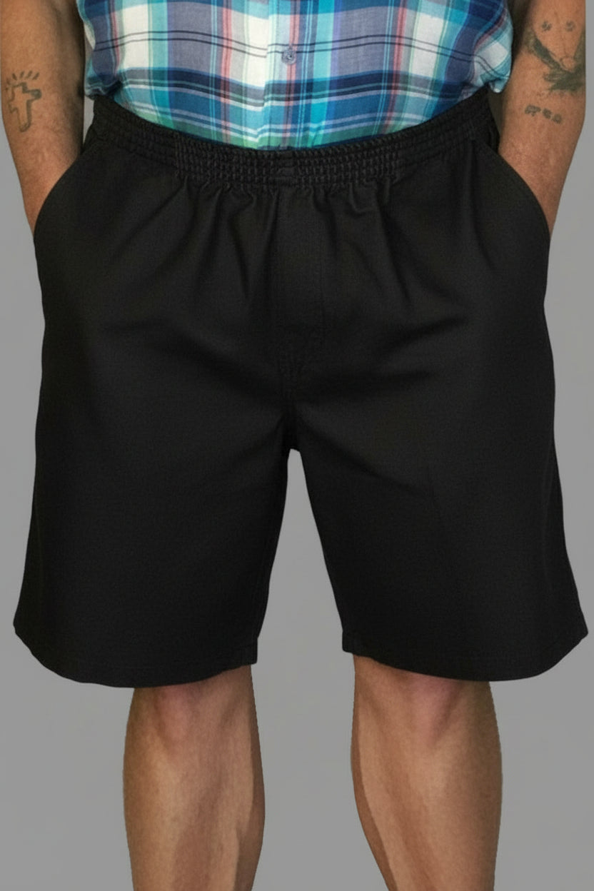 Men's Elastic Waist Shorts BLACK