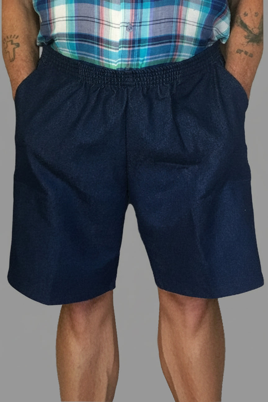 Men's Elastic Waist Shorts (Denim)