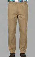 Men's Elastic Waist Pants No Fly Khaki