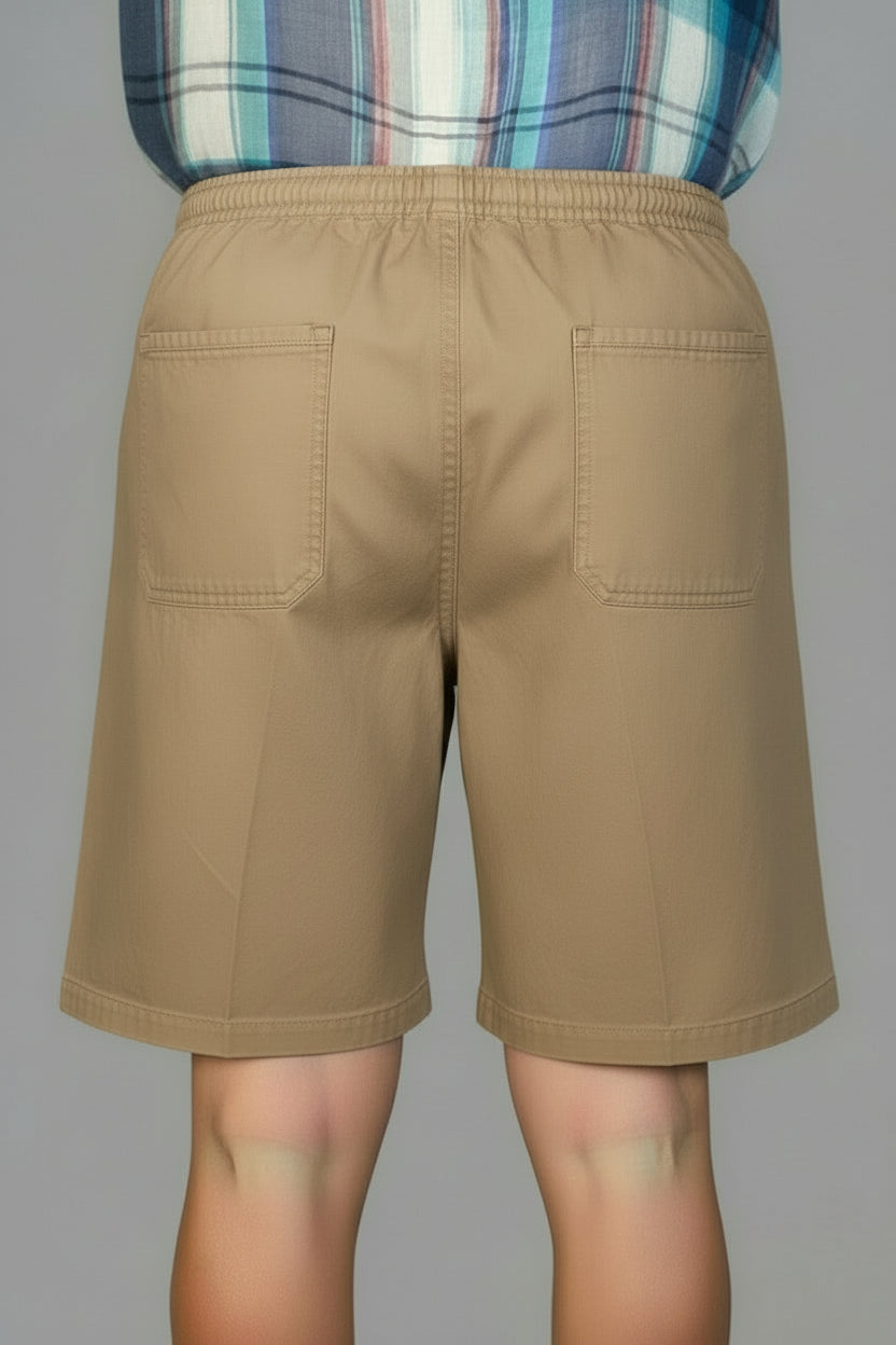 Men's Elastic Waist Shorts Khaki