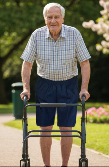 Men's Elastic Waist Shorts (Denim)