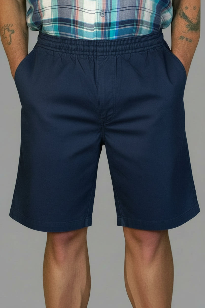 Men's Elastic Waist Shorts Navy