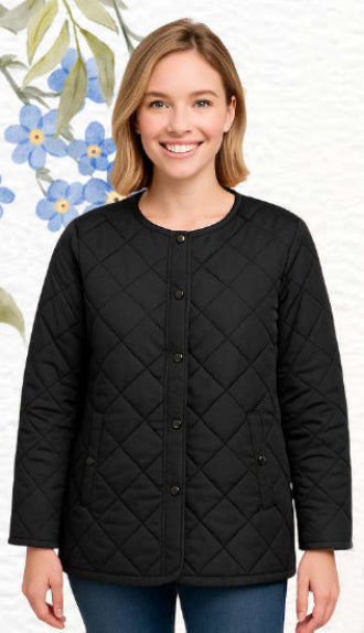 Woman's Quilted Anyweather Full Zip and Snap Jacket Water Resistant