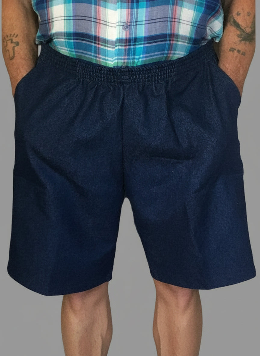 A1 Men's Elastic Waist Shorts (Denim)